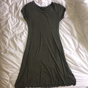 Forever 21 Green Striped Skater Dress